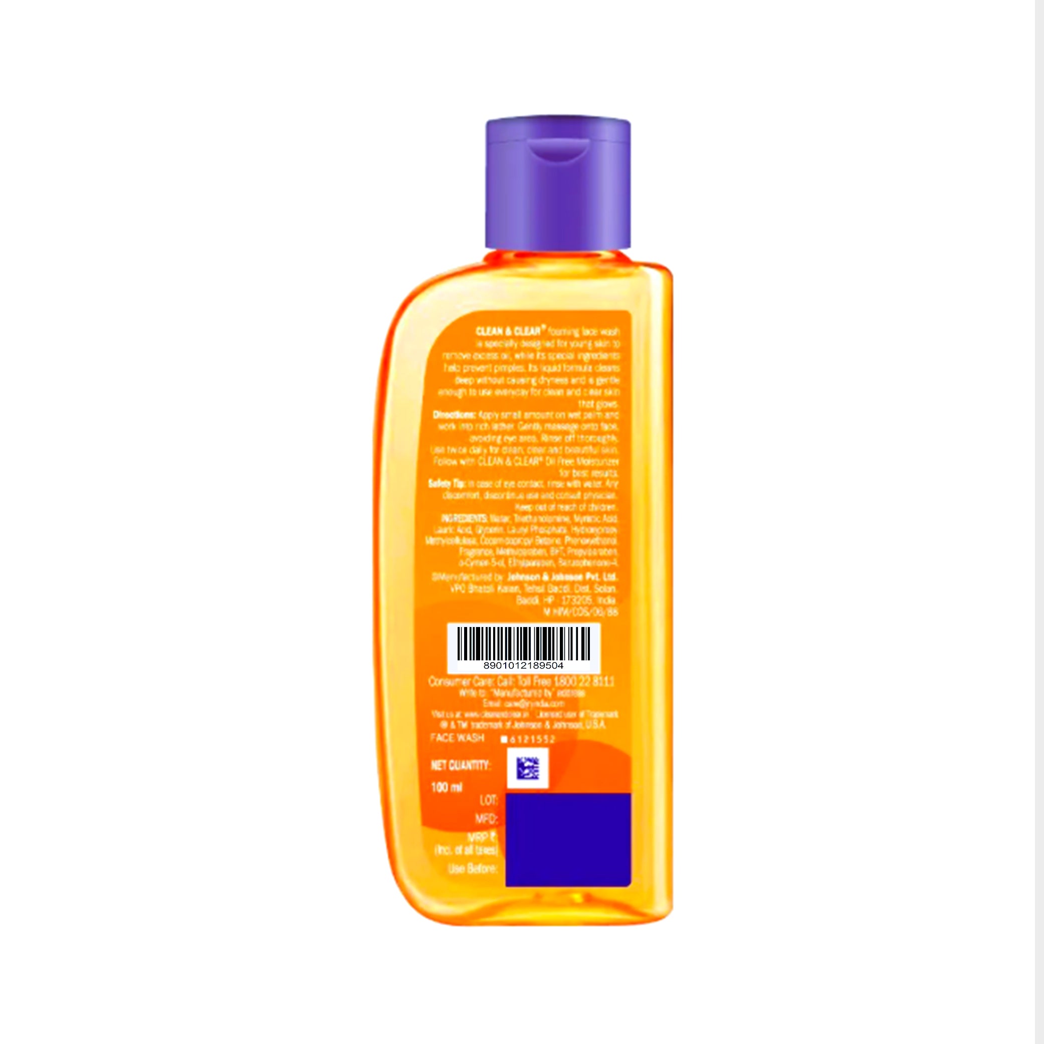 Clean & Clear Foaming Face Wash - Oil-Free, 100 ml