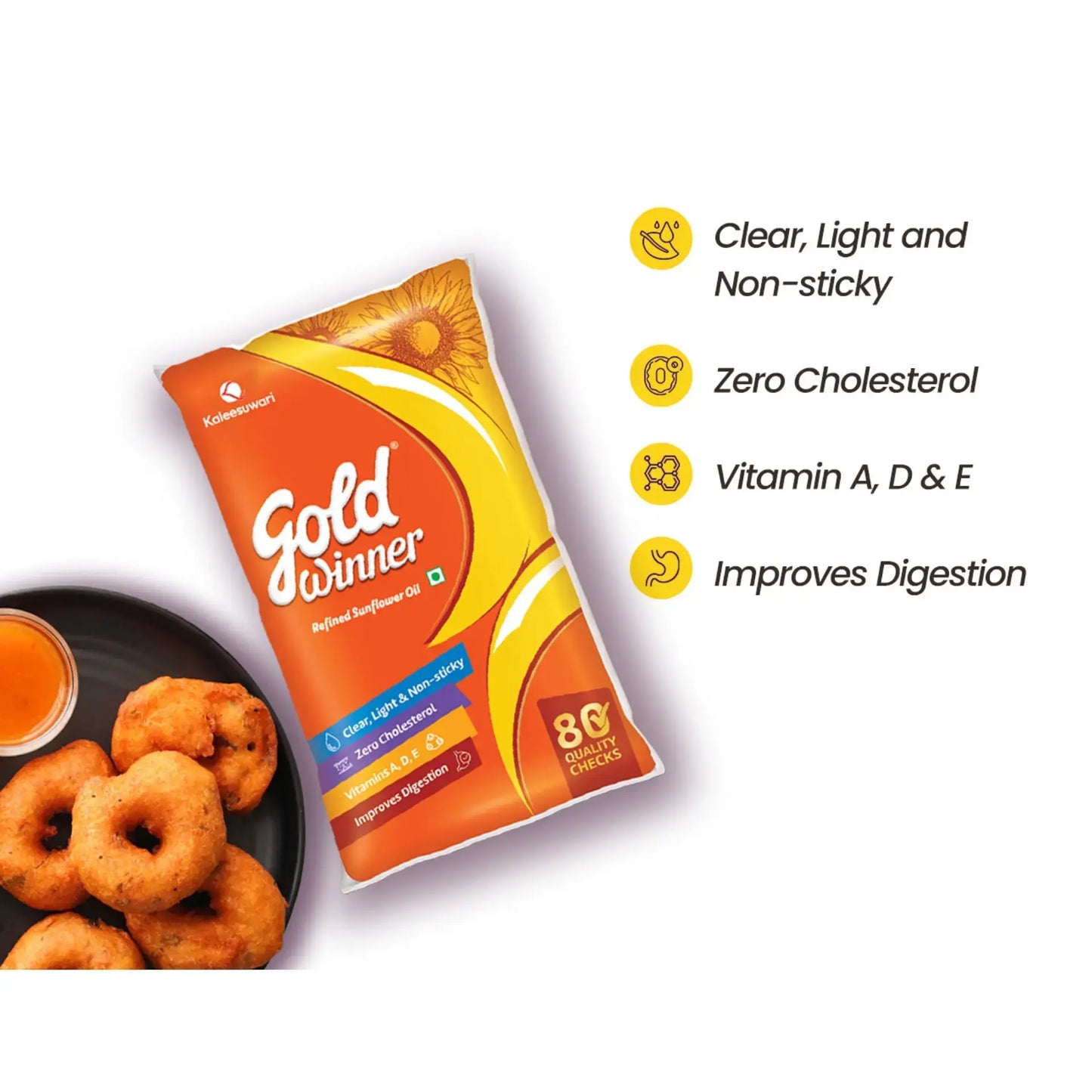 Gold Winner Refined Sunflower Oil, 1 L Pouch