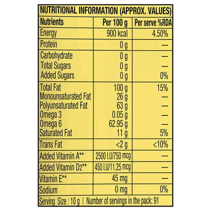 Dhara VitAE Refined Sunflower Oil, 840 g