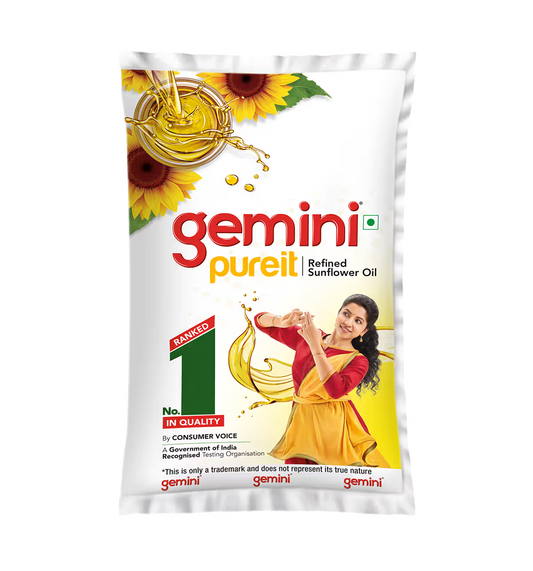 Gemini Sunflower Oil - With Nutri Fresh Technology 1 L Pouch