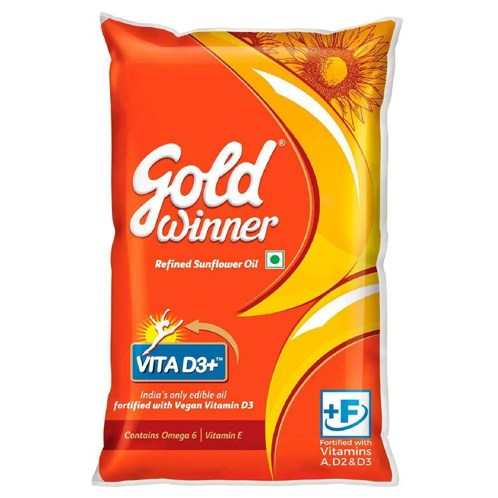 Gold Winner Refined Sunflower Oil, 1 L Pouch