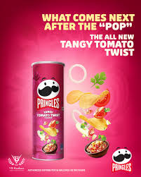 Pringles Potato Chips Tangy Tomato Twist, 102 g