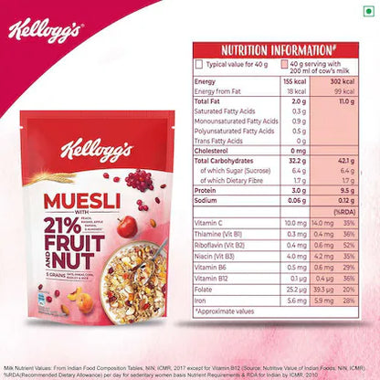 Kellogg's Muesli Fruit & Nut, 500 g Pouch