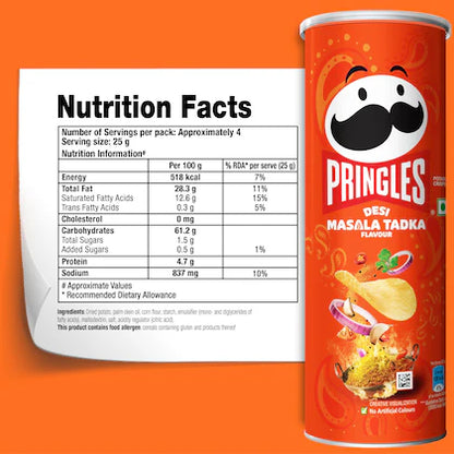Pringles Desi Masala Tadka Potato Crisps, 102 g