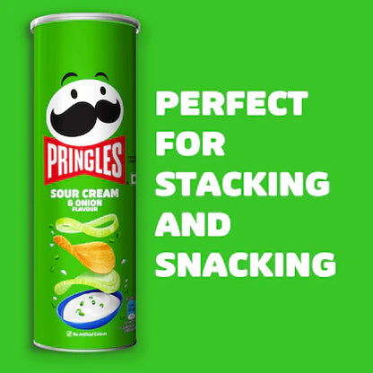 Pringles Potato Chips Sour Cream & Onion Flavour, 107 g