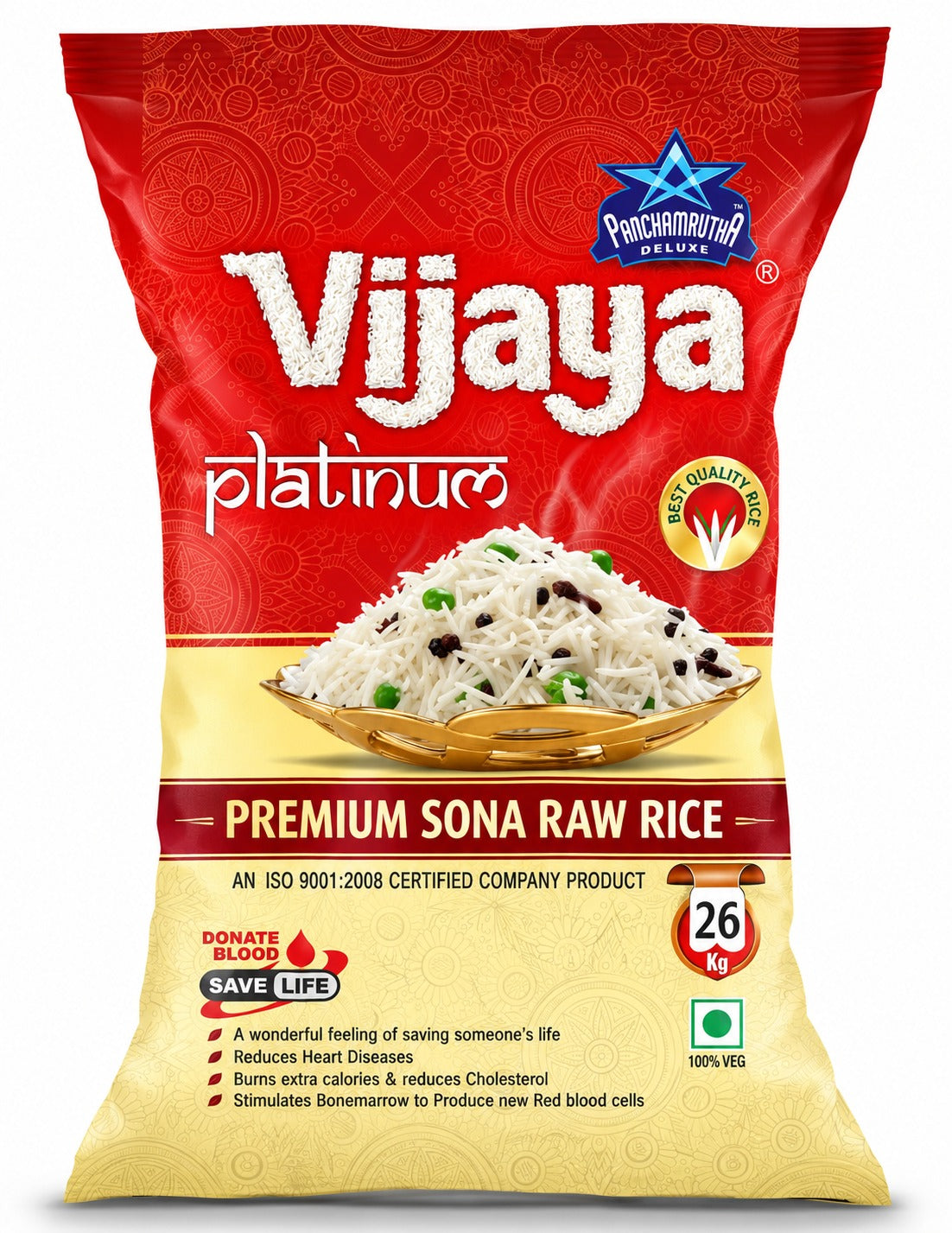 RAW SONA RICE, OLD 12 Months ರಾವ್ ಸೋನಾ ರೈಸ್, VIJAY PLATINUM PANCHAMRUTHA