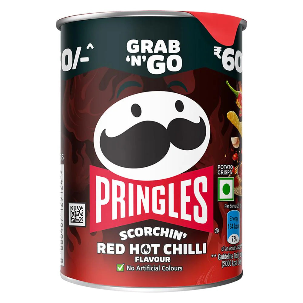 Pringles Scorchin' Red Hot Chilli Flavour Potato Crisps, 40 g