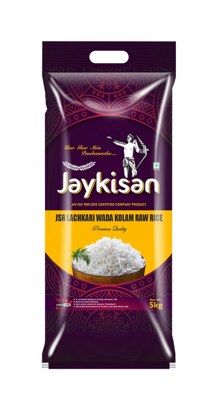 RAW WADA KOLAM RICE ರಾವ್ ವಡಾ ಕೊಳಮ್ ರೈಸ್, JAYKISAN  +F(FORTIFIED WITH 9 ADDED VITAMINS & MINERALS)