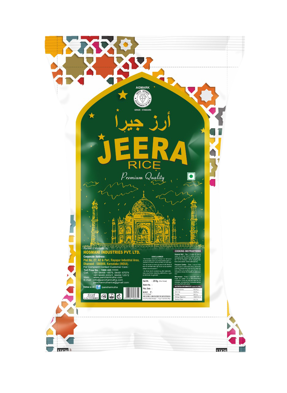 STEAM JEERA RICE ಸ್ಟೀಮ್ ಜೀರಾ ರೈಸ್ , TAJMAHAL +F(FORTIFIED WITH 9 ADDED VITAMINS & MINERALS)